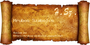 Hrubos Szabolcs névjegykártya