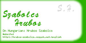 szabolcs hrubos business card